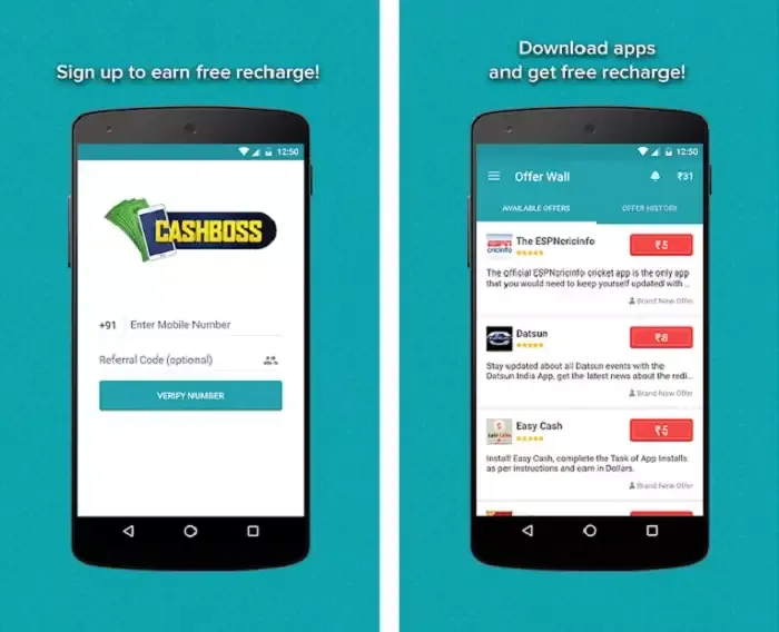 Cashboss - Earn cash & Free Recharge