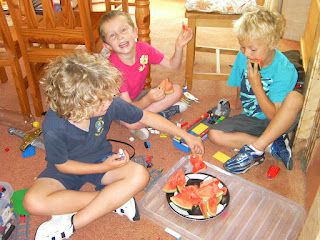 plate of sweet watermelon slices on a hot day