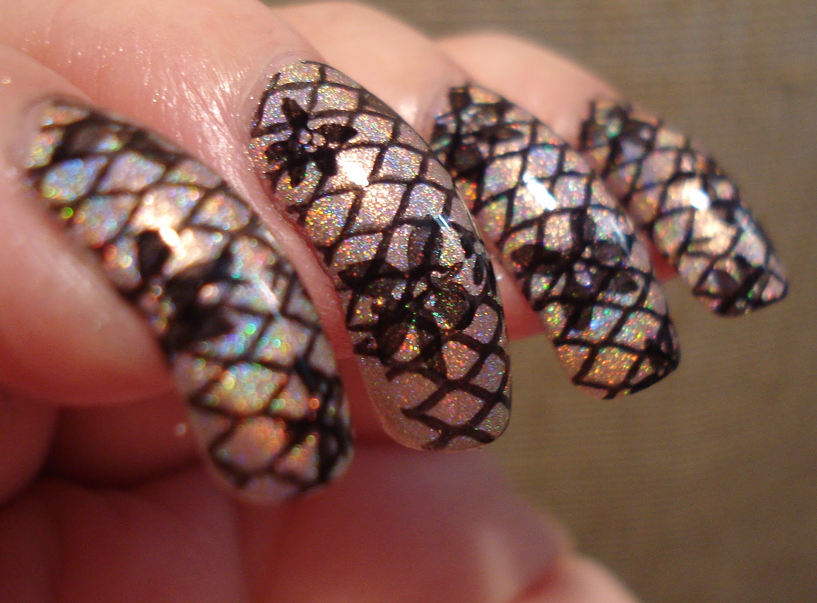 Nude and Black Lace Nail Art by RainbowsForKate on DeviantArt