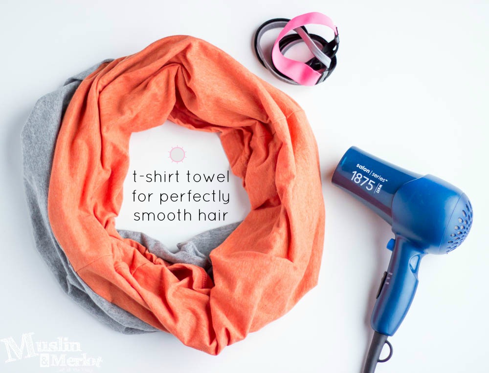 DIY TShirt Towel for Perfectly Smooth Hair Muslin and Merlot