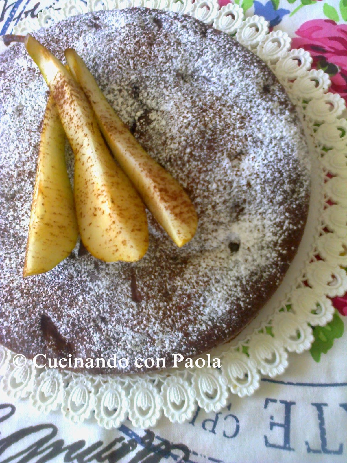 torta cioccolato e pere