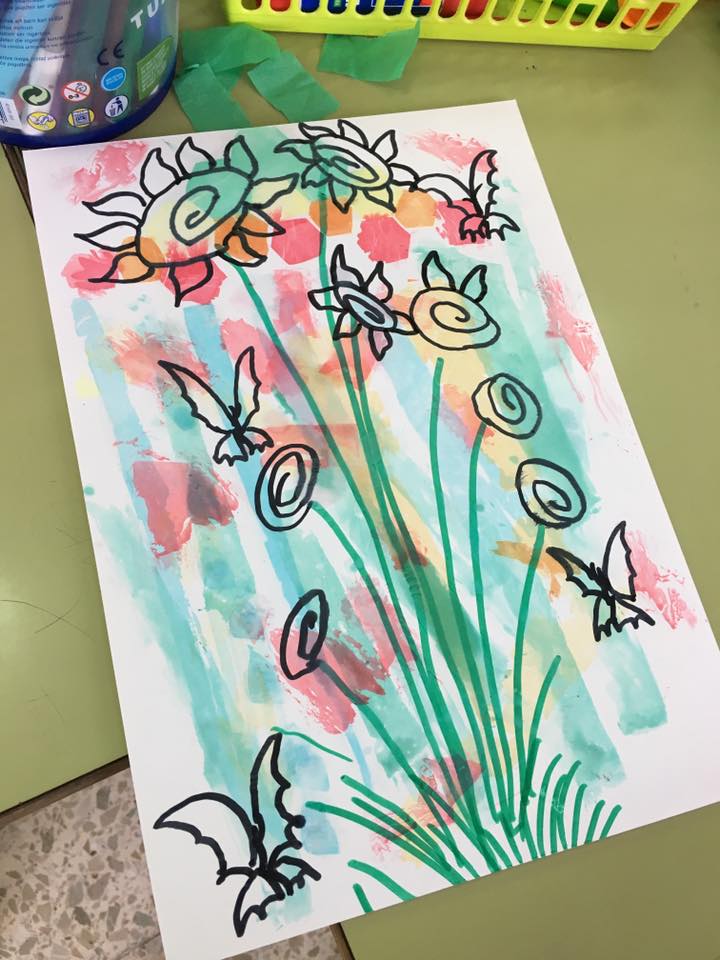 OUR ENGLISH CLASS Tissue paper art