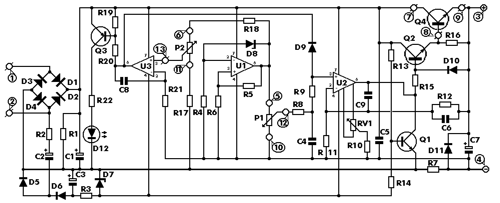 Simple Stabilizer Circuit Diagram |AUDIO AMPLIFIER SCHEMATIC CIRCUITS