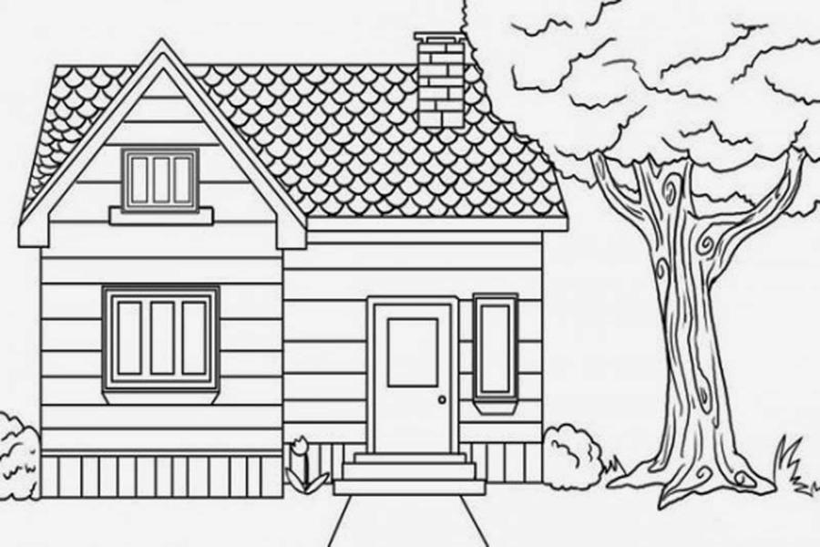 59 gambar mewarnai rumah untuk anak PAUD, TK dan SD