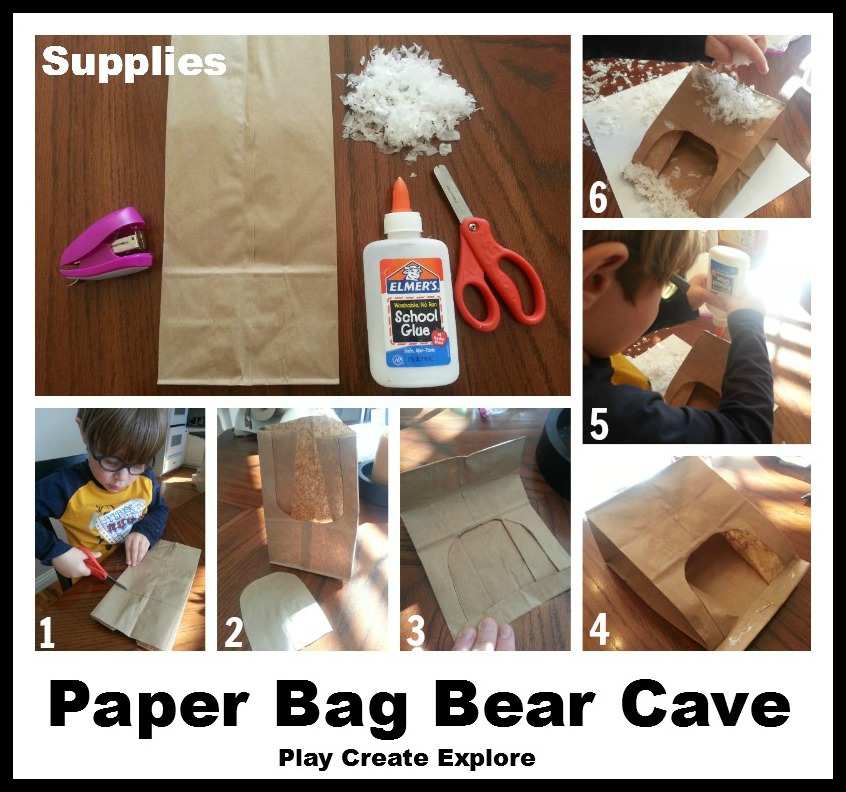Play Create Explore Paper Bag Bear Cave Craft Learning about Hibernation