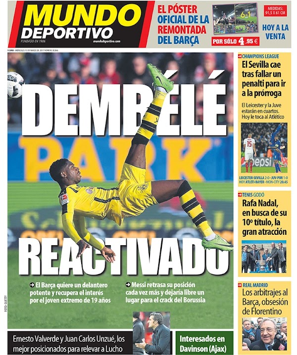 FC Barcelona, Mundo Deportivo: "Dembélé reactivado"