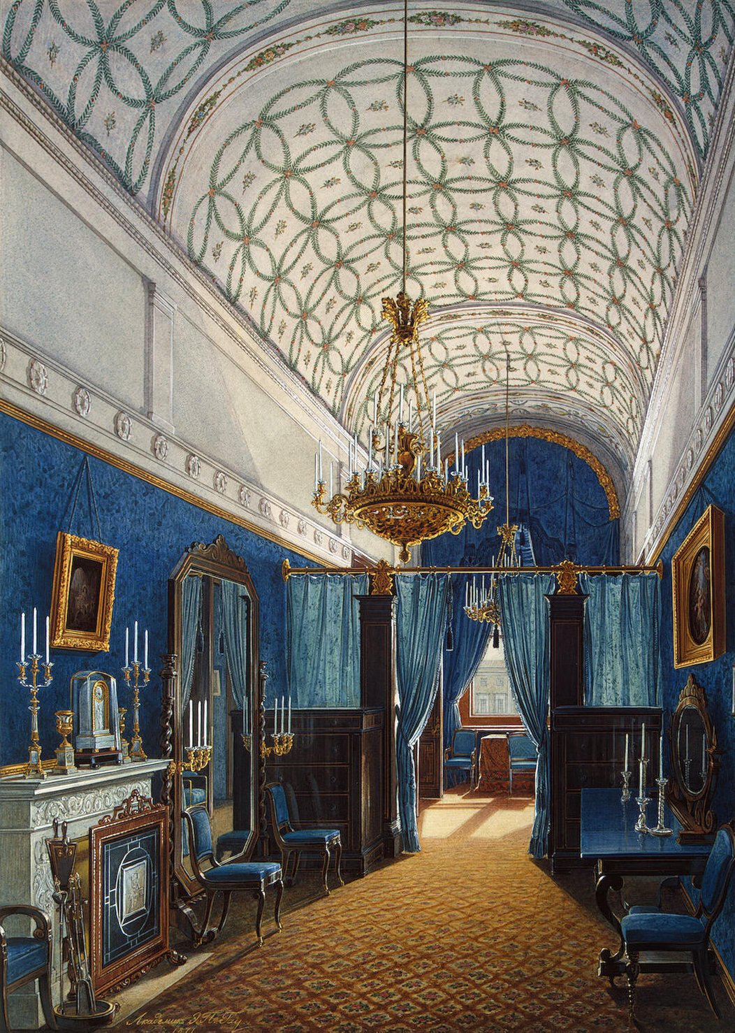 Interiors of the Winter Palace. The Dressing Room of Empress Alexandra