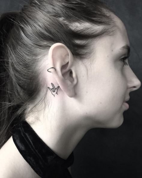 50+ Cute Behind The Ear Tattoos For Women (2019) | Tattoo Ideas