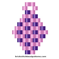 Free beginner brick stitch seed bead earring pattern color chart.