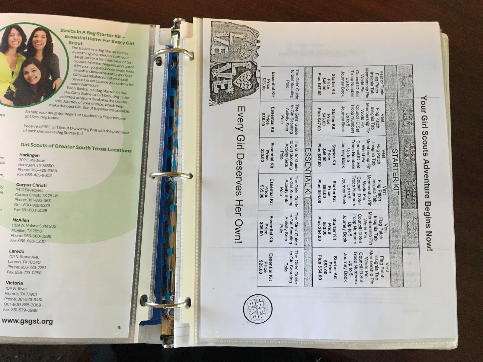 Ms Curly Texan Girl Scouts Leader Binder