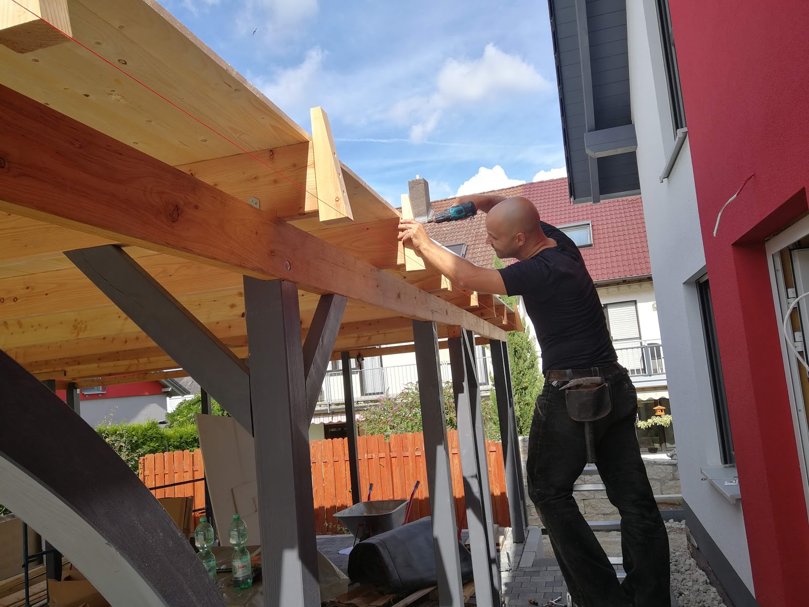 Carport Streichen Lackieren Holz Nachher Malermeister Painter
