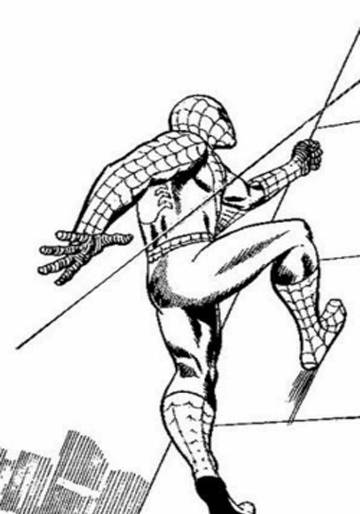 Mewarnai Gambar Kartun Spiderman Hitam Putih Aneka