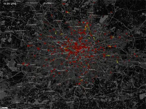 Video : ロンドンの Twitter 状況24時間