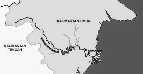 Gambar Peta letak Kerajaan Kutai