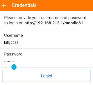 Isi Username dan Password