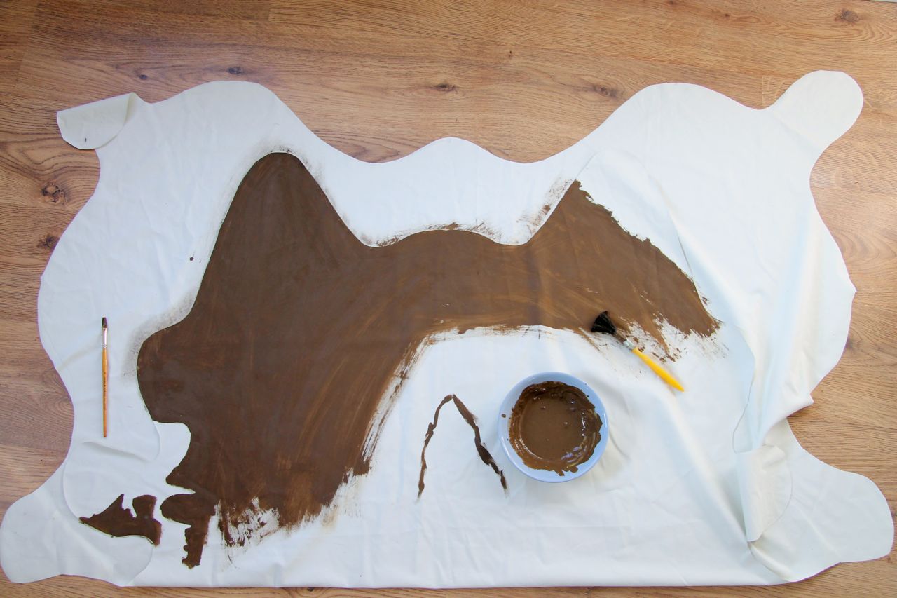 DIY Tutorial Faux Cowhide Rug