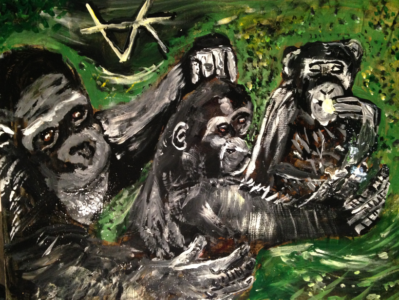 Рисунки шимпанзе конго