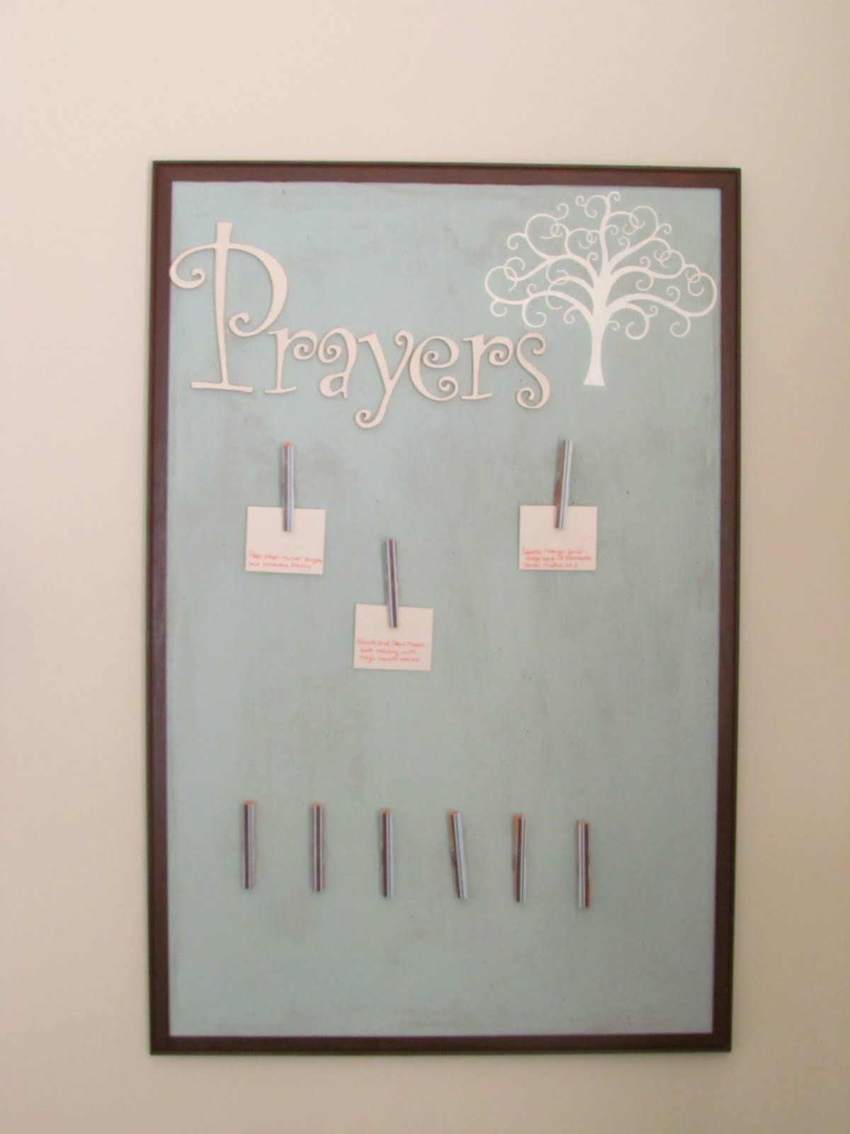 Little Blue's Room Prayer Board