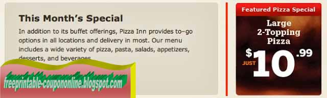 Printable Coupons 2018: Pizza Inn Coupons