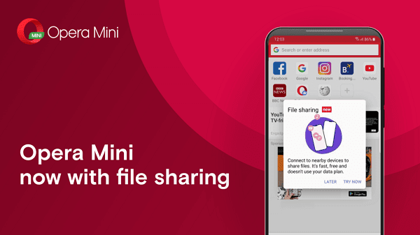 مشاركة الملفات بين الأندرويد بدون اتصال باستخدام OPERA MINI مشاركة الملفات بين الأندرويد بدون اتصال باستخدام OPERA MINI