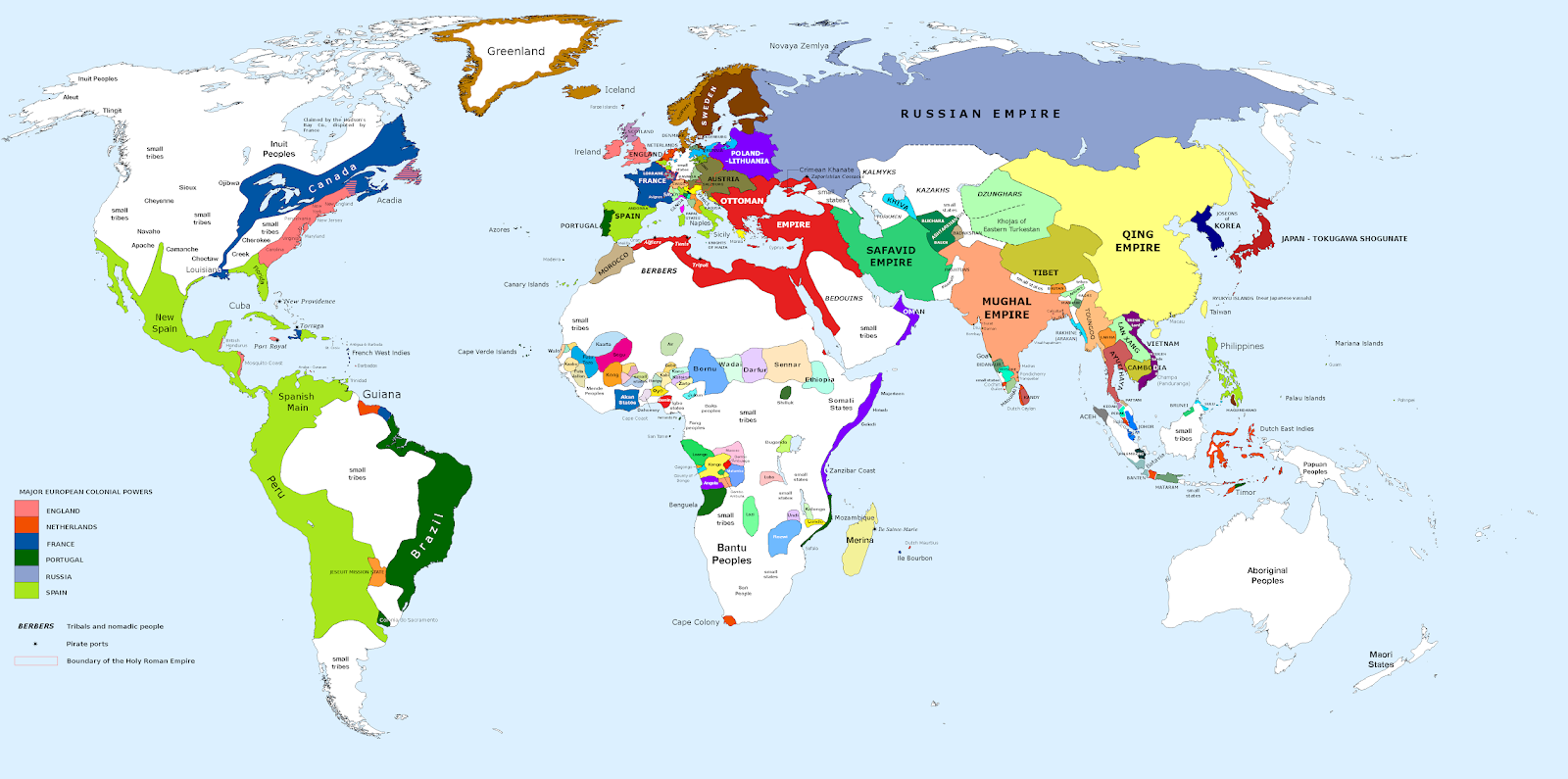 18th Century World Map - United States Map