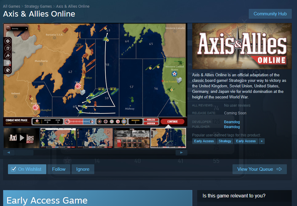 Axis & Allies 1942 Online by Beamdog now available on Early Access