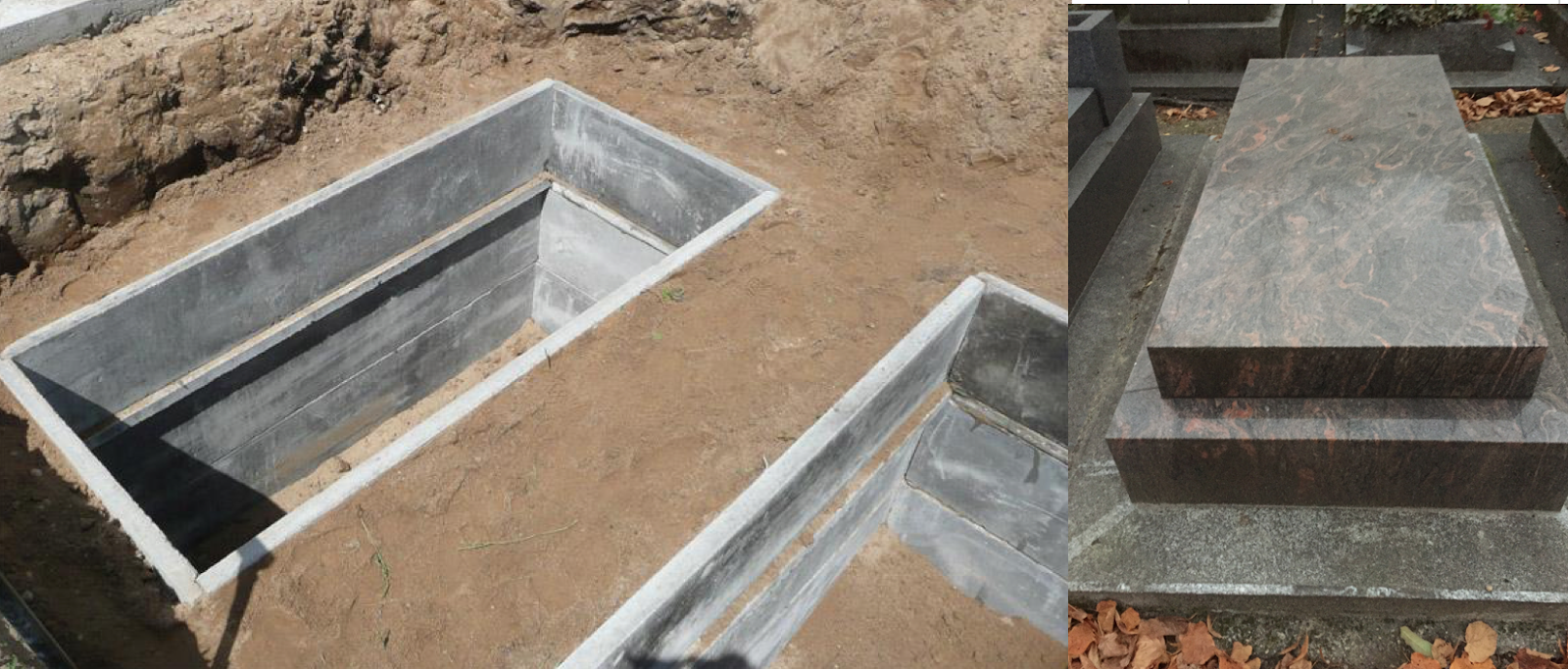 AlQuran Using cemented or concrete GRAVE LINERS AND VAULTS in graves?
