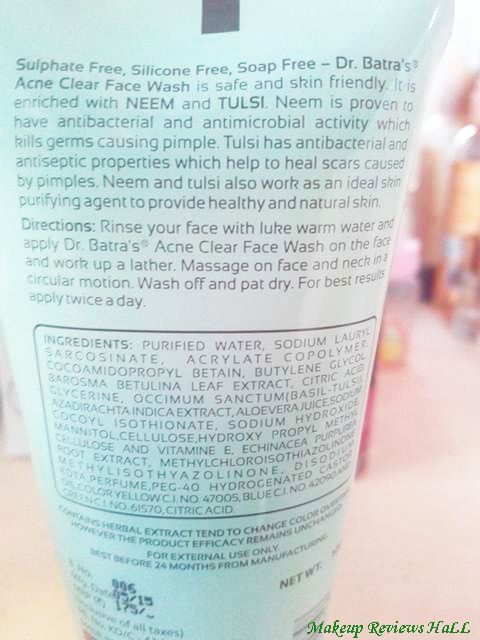 Dr. Batra Acne Face Wash Details