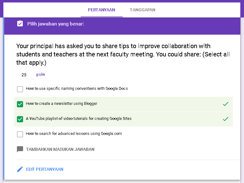 Asyik Sekarang Google Forms Dapat Membuat Quiz Tanpa Add On Catur Yoga Meiningdias
