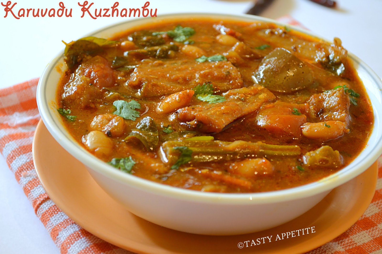 How to make Chettinad Karuvadu Kuzhambu / Spicy Dry Fish Curry / Step