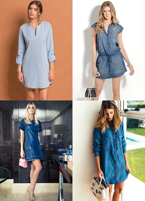 Vestido jeans com a cintura marcada: YDH Store