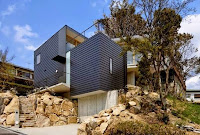 Hyogo Steeply Sloping Compact House Design with Lined Exterior Style