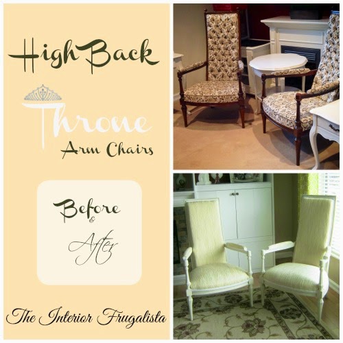 High Back Throne Arm Chairs Before and After