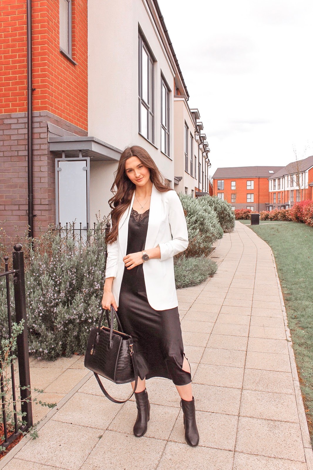 How I Style The Satin Midi Dress | Evie Rose Lane - Life & Style