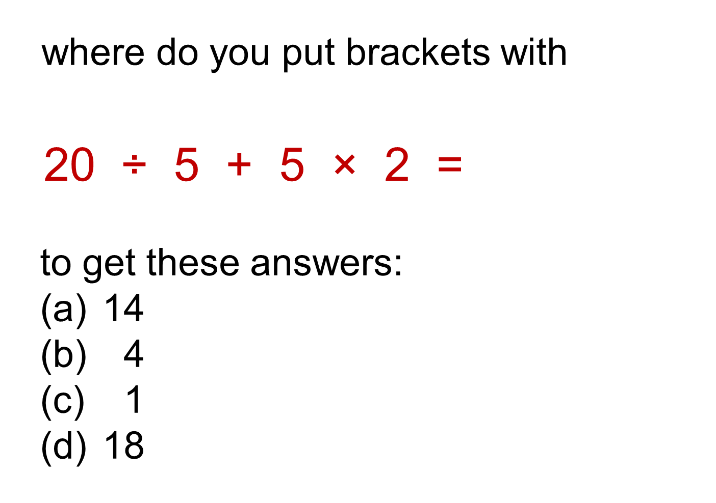 Mathematics 1º ESO BRACKETS