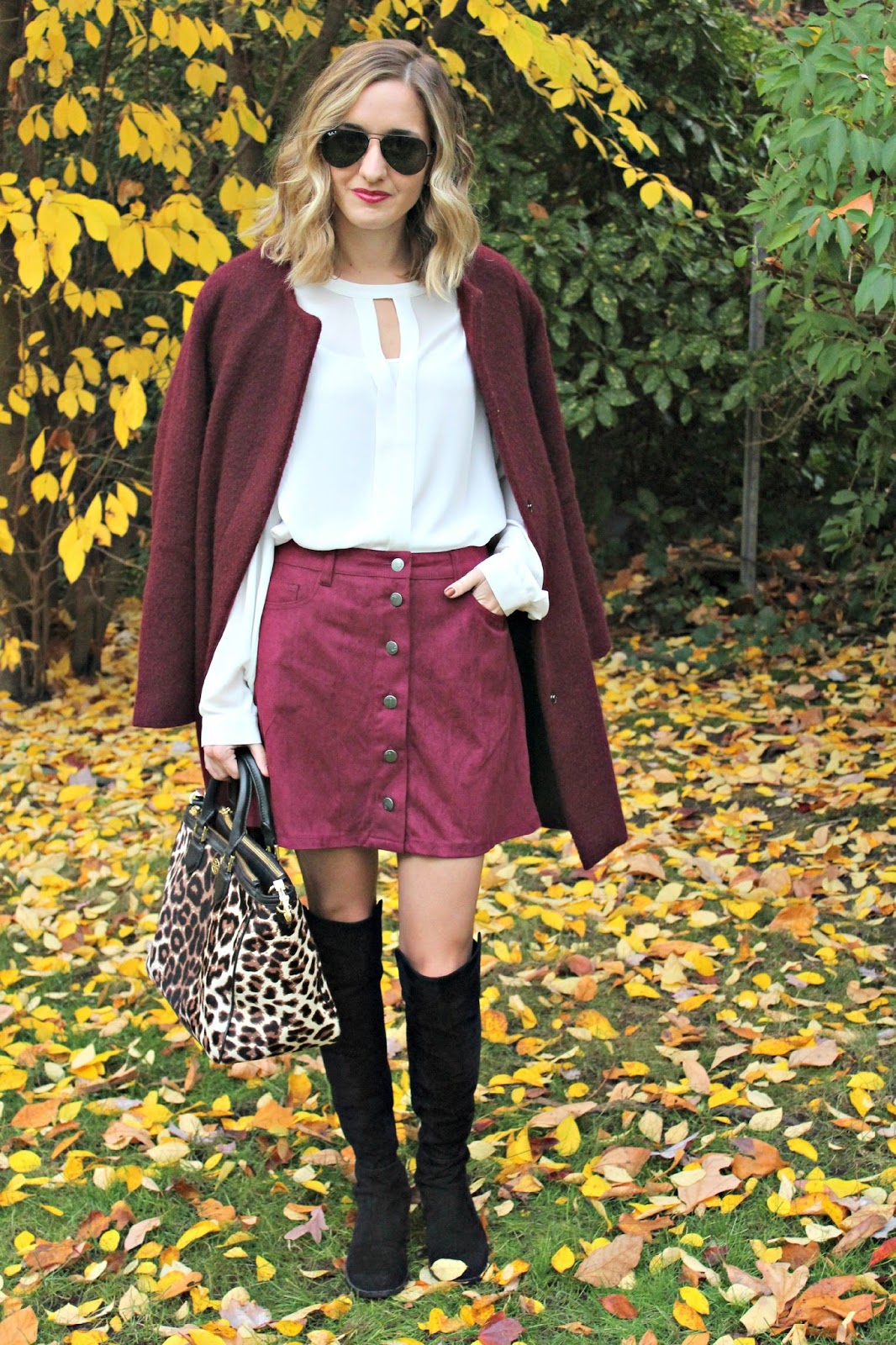 oxblood outfit