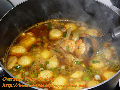 Seafood Sotanghon with Squid Ball Soup Cooking Procedure