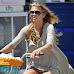 Annalynne McCord Upskirt, cycling home from lunch in Venice