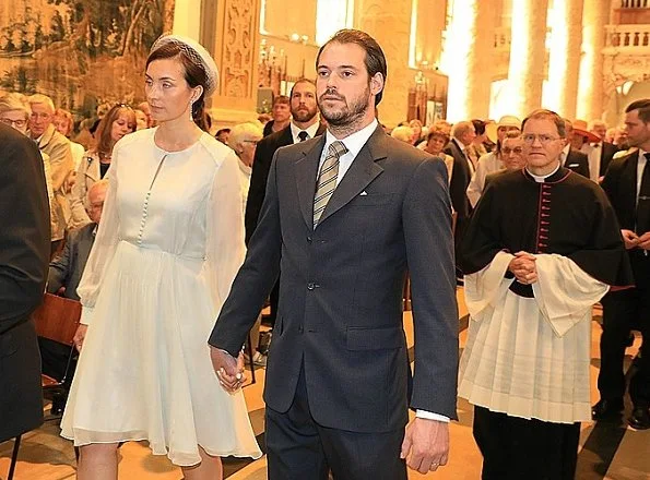 Grand Duke Henri and Grand Duchess Maria Teresa, Prince Guillaume and Princess Stéphanie, Prince Félix and Princess Claire at Pontifical Mass