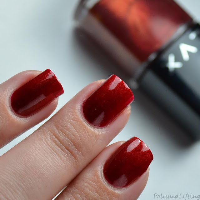 red shimmer nail polish