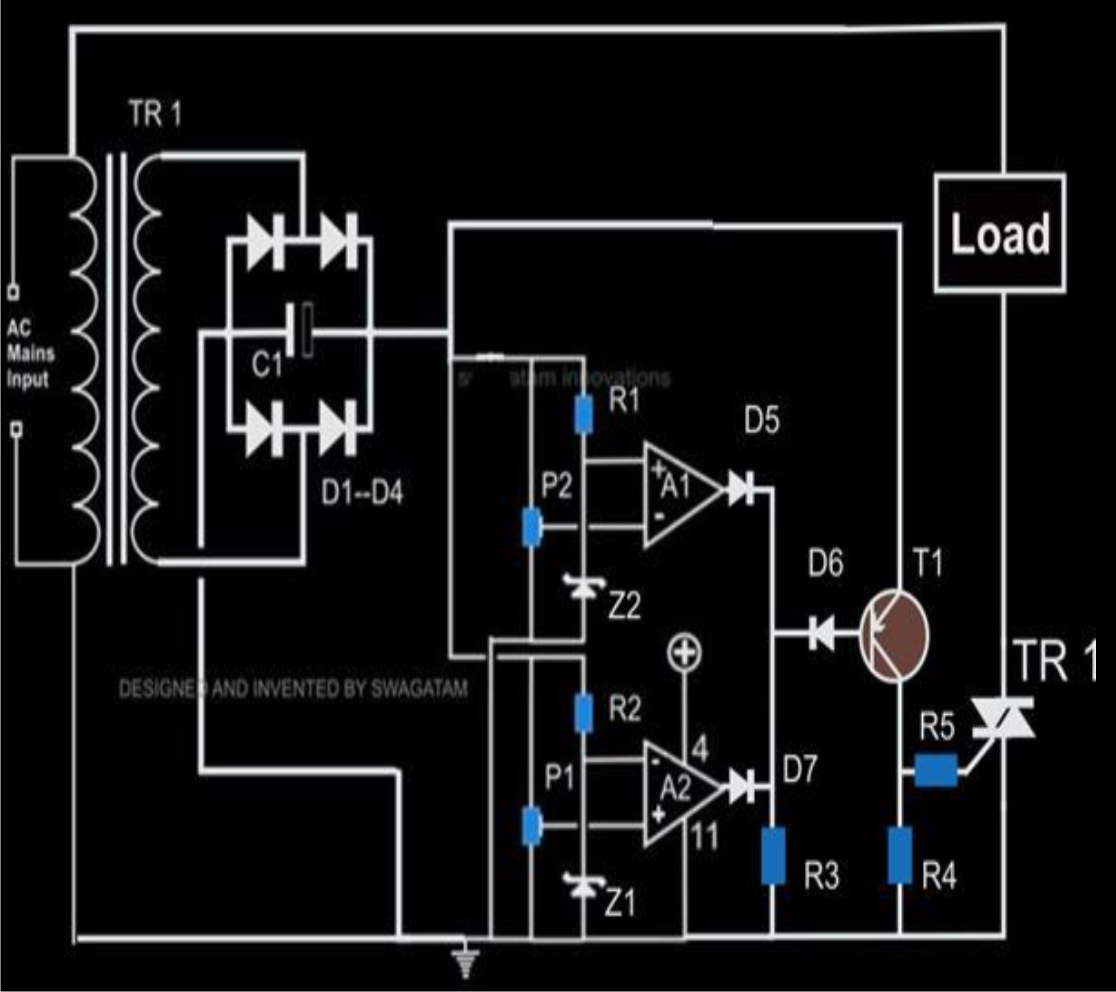 Hobby Electronic Circuits Highly Accurate, Mains High and Low Voltage Cut OFF Circuit