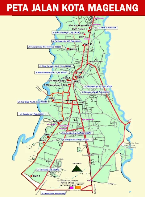 Gambar Peta Jalan Kota Megelang