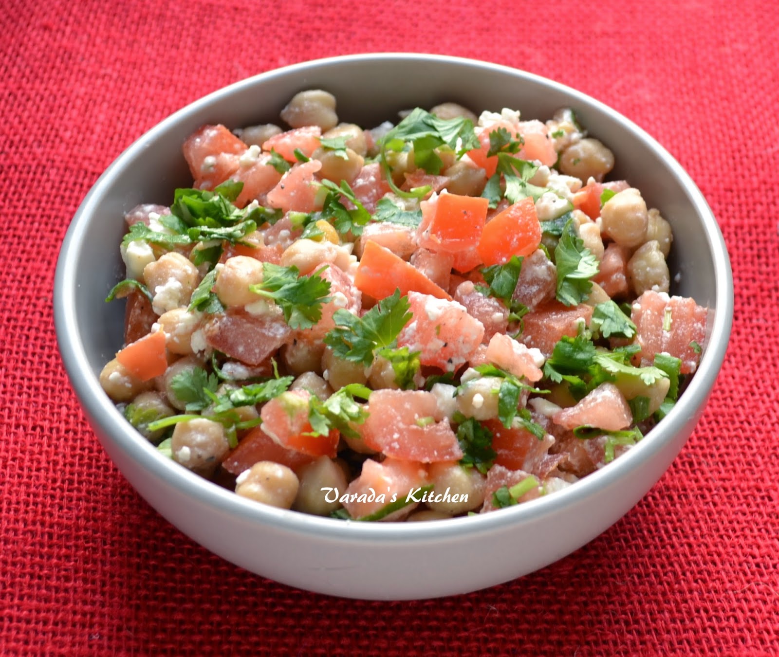 Tomato Garbanzo Beans Mediterranean Style Salad