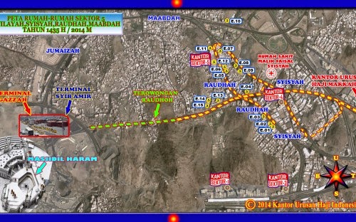Peta Pemondokan Haji 2014