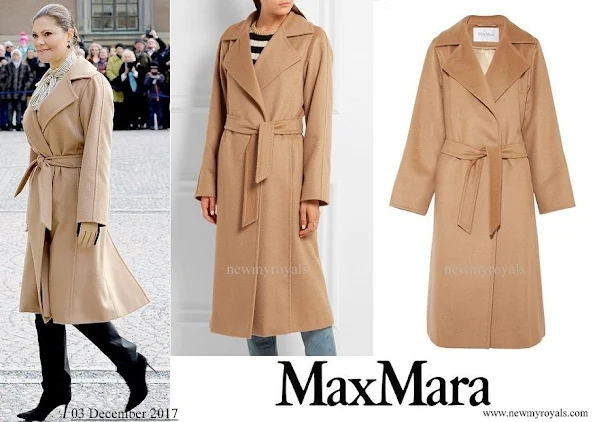 Crown Princess Victoria wore Max Mara Manuela Belted Camel Hair Coat