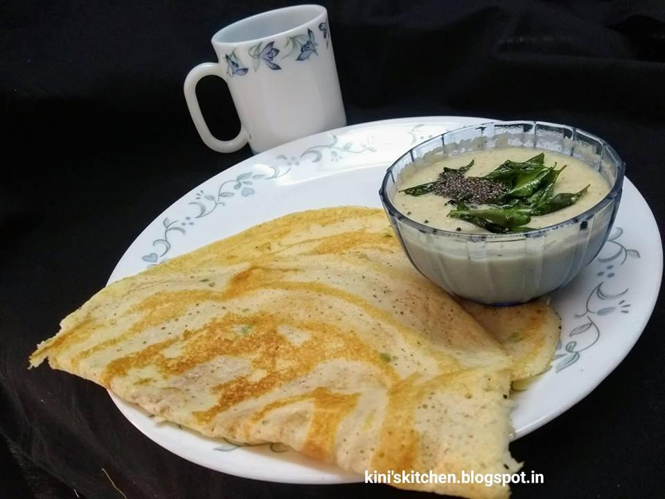 Urad Moong dal dosa with chutney
