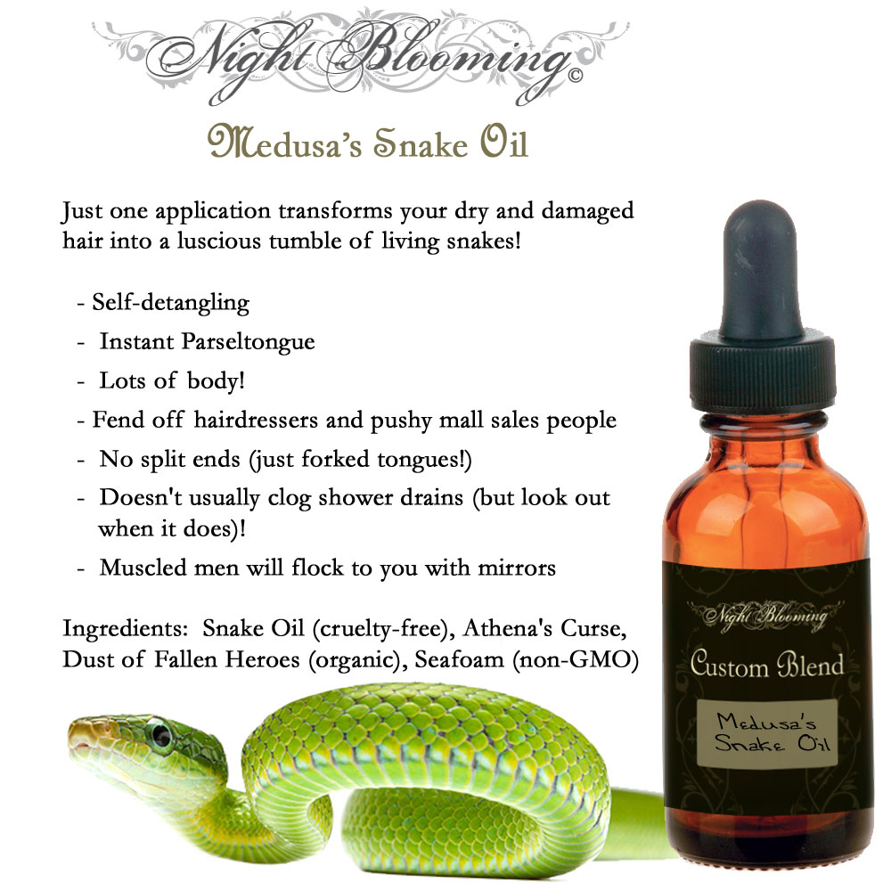 A NightBlooming Garden: Signature Oil for April: Medusa's Snake Oil