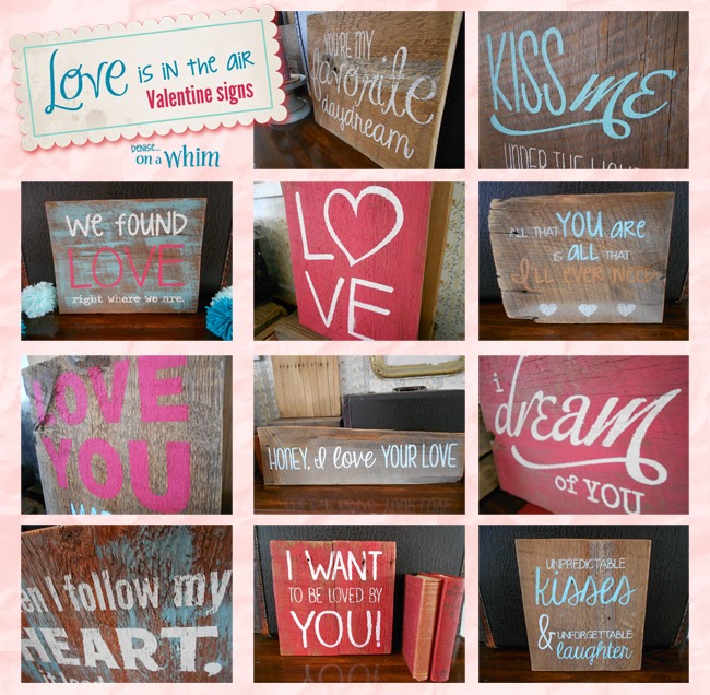 Love Is in the Air Valentine Signs: Unpredictable Kisses Salvaged Wood Sign from Denise on a Whim