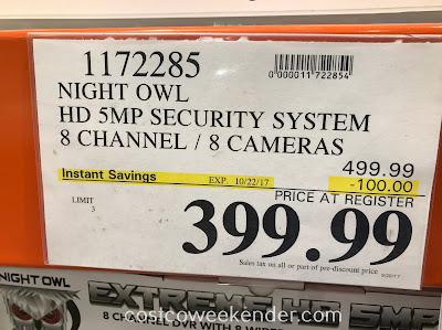 Deal for the Night Owl Extreme HD 5MP 8 Channel DVR with 8 Wired Infrared Cameras at Costco