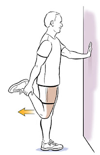 Standing front thigh quadriceps stretch